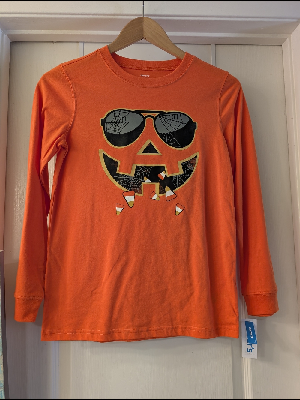 Carter's Bright Orange Jack-O'-Lantern Long Sleeve Tee
